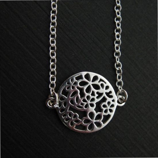 Wholesale 925 Sterling Silver Jewelry Set- Round Flower Connector