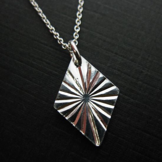 Wholesale 925 Sterling Silver Jewelry Set-Textured Diamond Charm