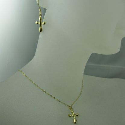 Wholesale 18k Gold plated over Sterling Silver Vermeil Jewelry Set- Fancy Cross