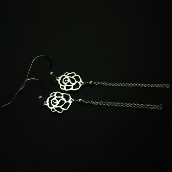 Wholesale 925 Sterling Silver Earrings-Sweet Rose