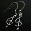 Wholesale 925 Sterling Silver Earrings-Music Note Charm