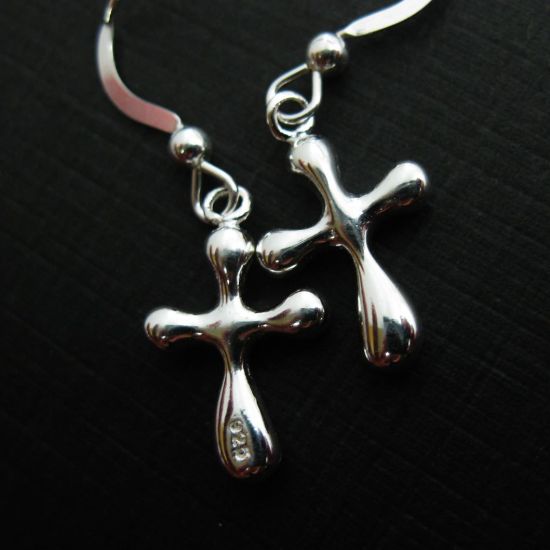 Wholesale 925 Sterling Silver Earrings- Fancy Cross