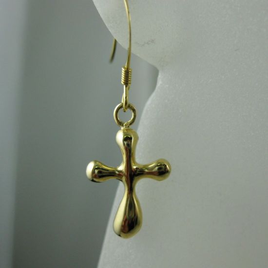 Wholesale 18K Gold Plated Vermeil over Sterling Silver Earrings- Fancy Cross