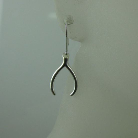 Wholesale 925 Sterling Silver Earrings- Wishbone Charm