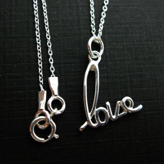 Wholesale 925 Sterling Silver Necklace - Love (16-24")