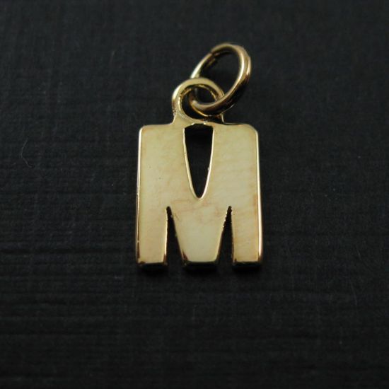Wholesale Gold plated Sterling Silver Smooth Letter Initial Charms and Pendants for Jewelry Making, Wholesale Findings