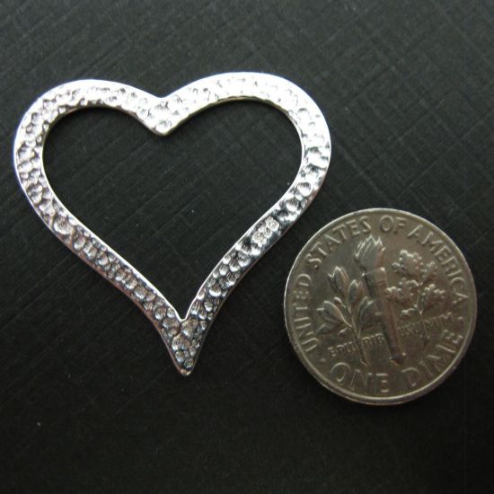 Wholesale Sterling Silver Hammered Heart Pendant, Charms and Pendants for Jewelry Making, Wholesale Findings