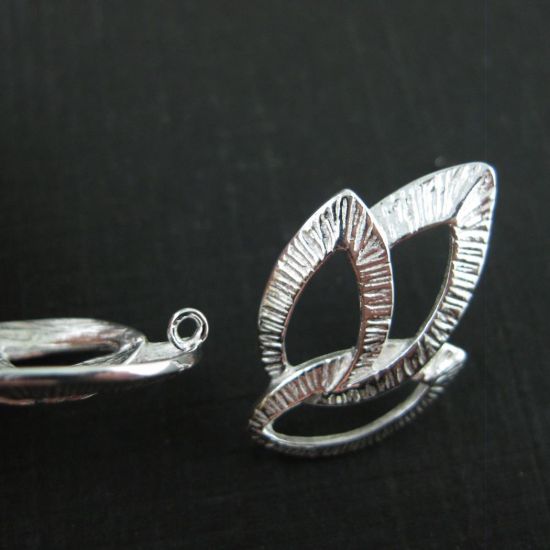 Wholesale Sterling Silver Textured Leaf Earwire  for Jewelry Making, Wholesale Earwire and Findings
