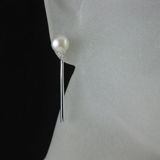 Wholesale Sterling Silver Long Bar Earwire with Post for Drilled Beads for Jewelry Making, Wholesale Earwire and Findings