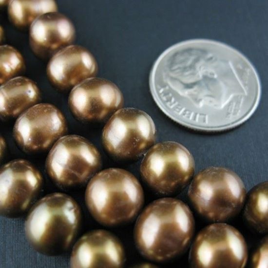 Wholesale Freshwater Pearl Strand 7-8 Round Olive Green Pearls, Wholesale Pearls for Beading and Jewelry Making