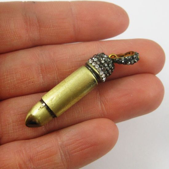 Wholesale Coppe Bullet Pave Pendant Wholesale Pendants for Jewelry Making