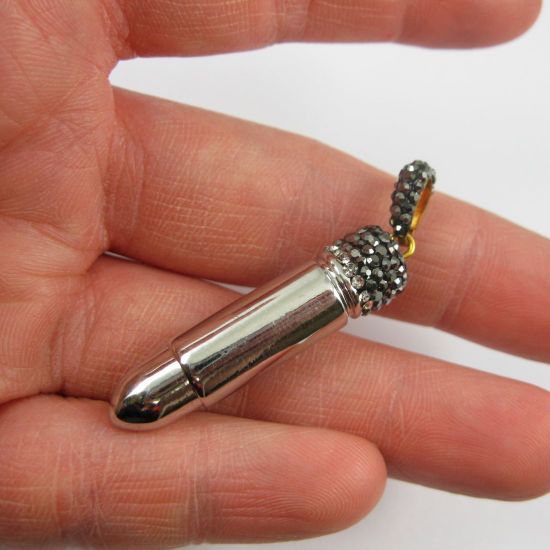 Wholesale Pave Pendant Silver Bullet Wholesale Pendants for Jewelry Making