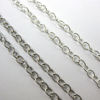 Wholesale Chain, Rhdoium plated Sterling Silver 3x4mm Strong Cable Oval Chain, bulk chain by the foot