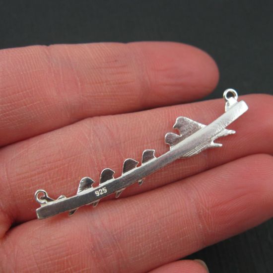 Wholesale Sterling Silver Bird perched on a Bar with 4 Baby Birds Pendant, Charms and Pendants for Jewelry Making, Wholesale Findings
