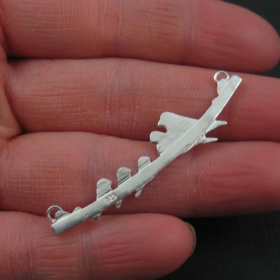 Wholesale Sterling Silver Bird perched on a Bar with 3 Baby Birds Pendant, Charms and Pendants for Jewelry Making, Wholesale Findings