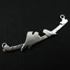 Wholesale Sterling Silver Bar with 2 Adult Bird perched on a Bar with One Baby Bird Pendant, Charms and Pendants for Jewelry Making, Wholesale Findings