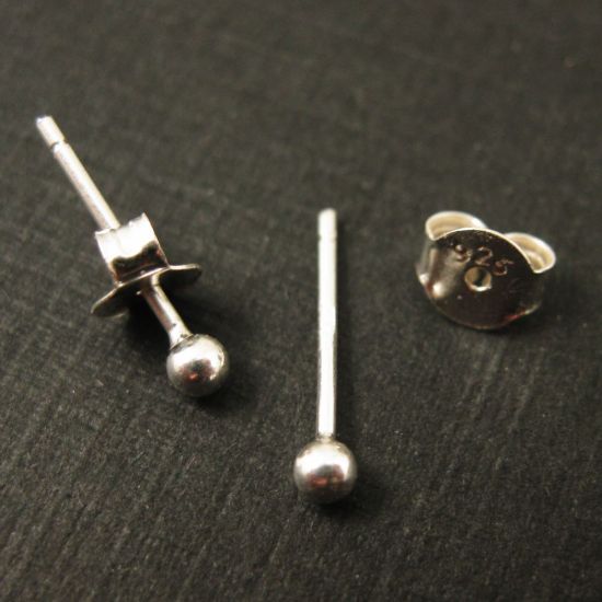 Wholesale Sterling Silver Simple Silver Stud Earrings for Jewelry Making, Wholesale Earwire and Findings