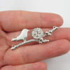 Wholesale Rhodium plated Sterling Silver Bird perched on a Branch with Nest and 4 Eggs, Charms and Pendants for Jewelry Making, Wholesale Findings