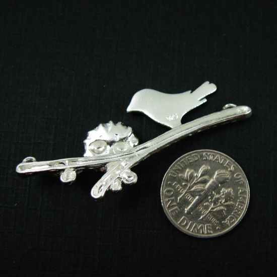 Wholesale Sterling Silver Bird perched on a Branch with Nest and 2 Eggs, Charms and Pendants for Jewelry Making, Wholesale Findings