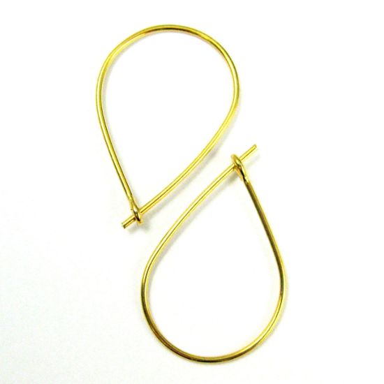 Wholesale 22K Gold Plated Sterling Silver Large Teardrop Earring Hoops - 30x20mm (1 pair)