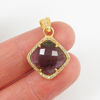 Wholesale Gold plated Sterling Silver Iolite Quartz Bezel Gemstone Diamond Shape Pave Pendant, Wholesale Gemstone Pendants for Jewelry Making
