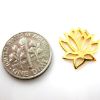 Wholesale 22k Gold Over Sterling Silver Lotus Flower Charm Pendant Connector (1 pc)