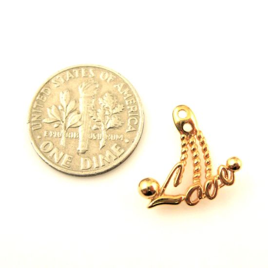Wholesale Gold plated Sterling Silver Love Drop Pendant, Charms and Pendants for Jewelry Making, Wholesale Findings