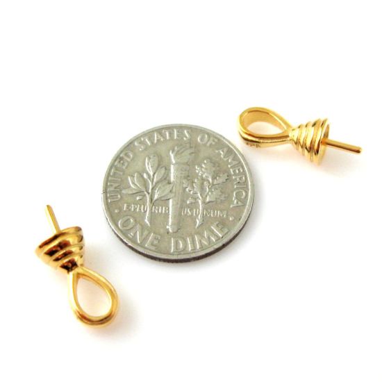 Wholesale Gold plated Sterling Silver Fancy Bead Cap with Post, Wholesale Findings
