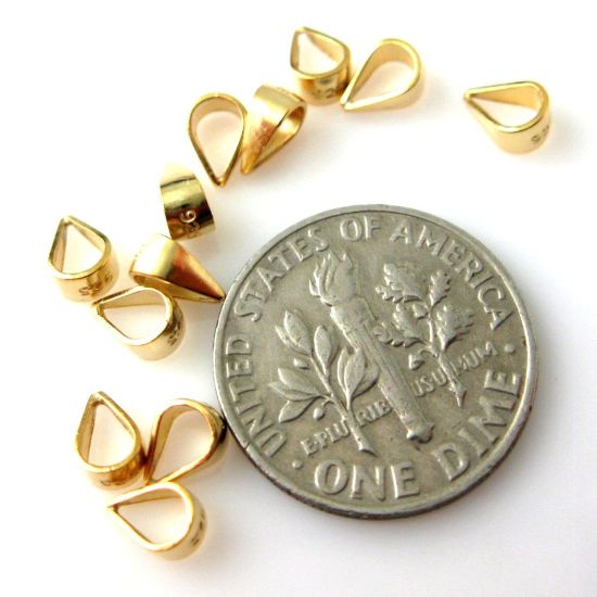 Wholesale Gold plated Sterling Silver Simple Closed Bail Connector, Wholesale Findings