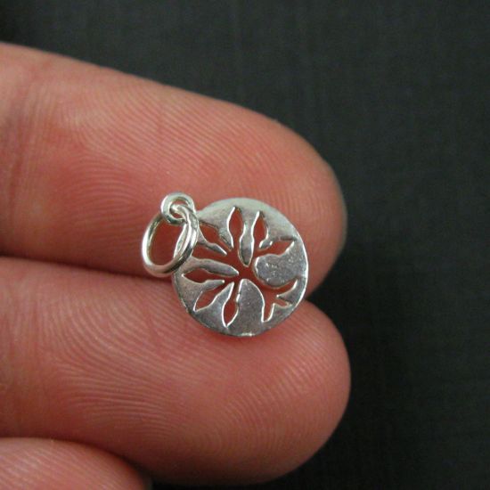 Wholesale 925 Sterling Silver Tiny Tree of Life Coin Charm - 9mm (1 pc)