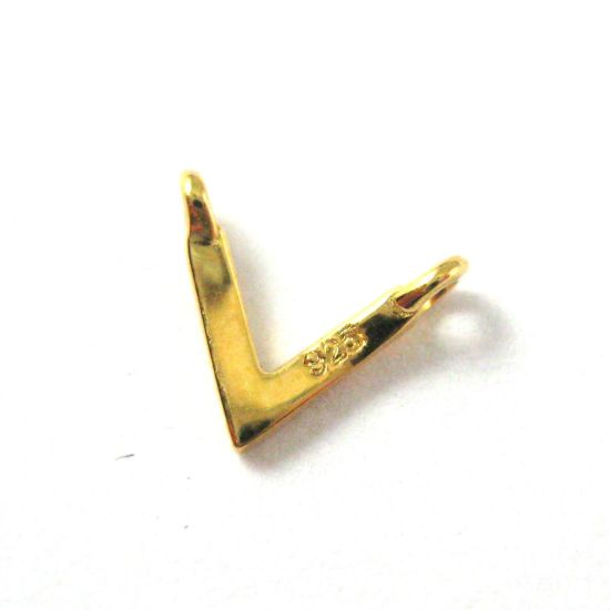 Wholesale Gold plated Sterling Silver Chevron Point Connector Charm, Charms and Pendants for Jewelry Making, Wholesale Findings