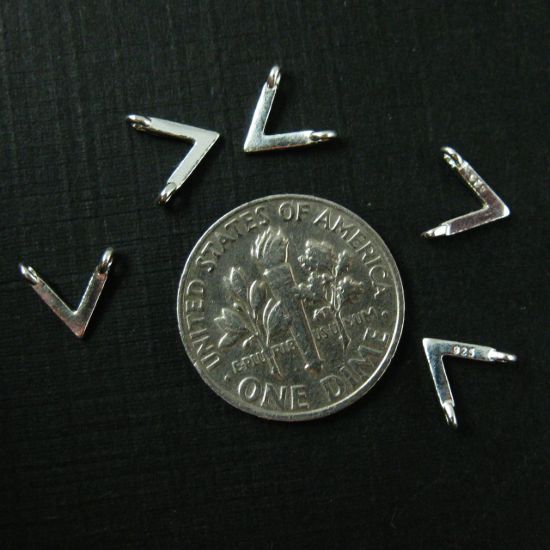 Wholesale Sterling Silver Chevron Point Connector Charm, Charms and Pendants for Jewelry Making, Wholesale Findings