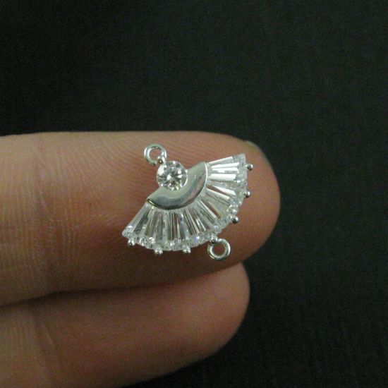 Wholesale Sterling Silver Oriental Hand Fan Charm, Charms and Pendants for Jewelry Making, Wholesale Findings