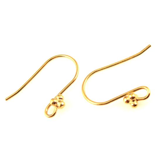 Wholesale Gold plated Sterling Silver Fancy Fishhook with Bal Flower for Jewelry Making, Wholesale Earwire and Findings