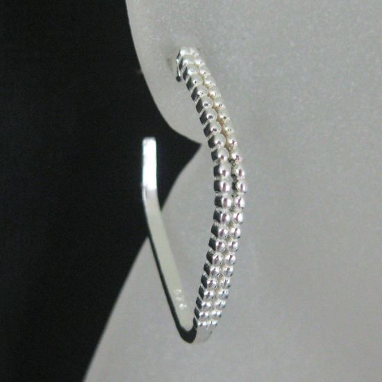 Wholesale Sterling Silver Diamond Shaped Beaded Hoops for Jewelry Making, Wholesale Earwire and Findings