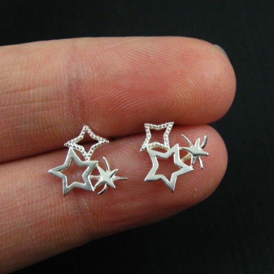 Wholesale Sterling Silver Firework Studs Earrings for Jewelry Making, Wholesale Earwire and Findings