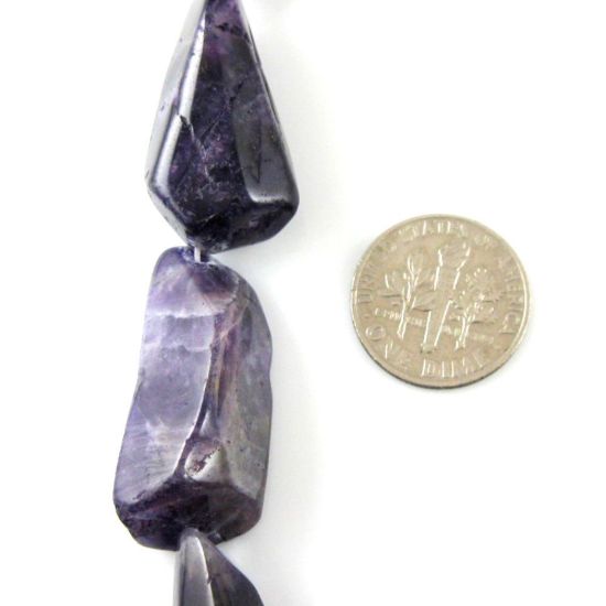 Wholesale Zebra Amethyst Natural Stone Beads - Smooth Irregular Shape - February Birthstone (Sold Per Strand)