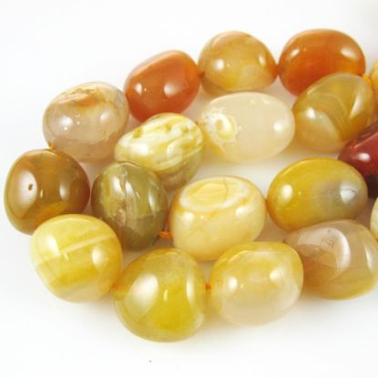 Wholesale Yellow Smooth Freeform Agate Beads (Sold Per Strand)