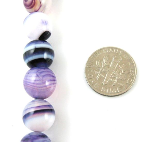 Wholesale Purple Watermark Agate Beads - Smooth Round 10mm (Sold Per Strand)