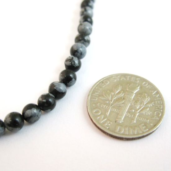 Wholesale Snowflake Agate Beads - Smooth Round 4mm (Sold Per Strand)