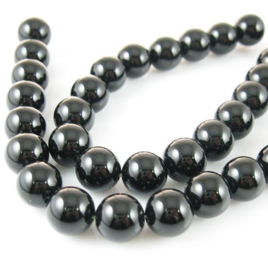 Wholesale Black Onyx Beads - 10mm Smooth Round (Sold Per Strand)