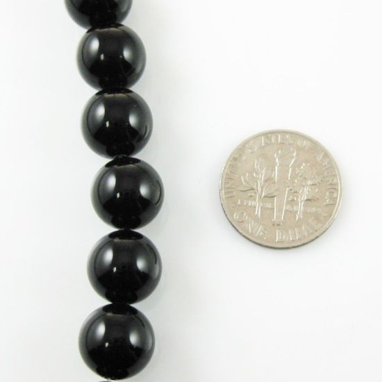 Wholesale Black Onyx Beads - 10mm Smooth Round (Sold Per Strand)