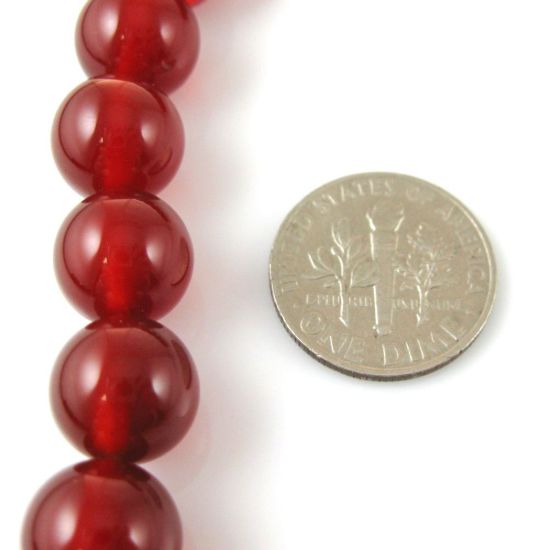 Wholesale Red Brown Jade Beads - 10mm Smooth Round (Sold Per Strand)