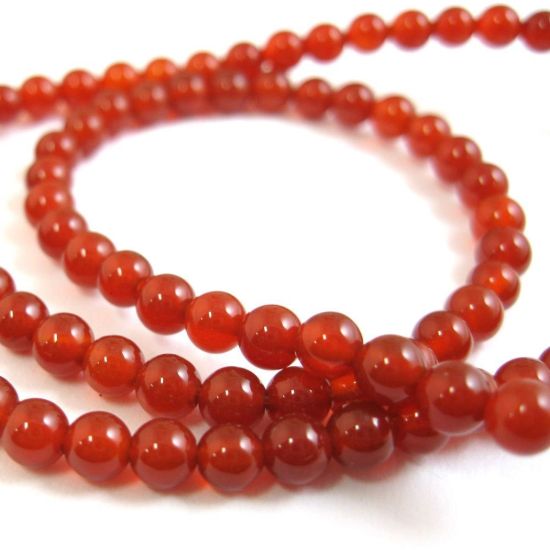Wholesale Red Jade Beads - 4mm Smooth Round (Sold Per Strand)