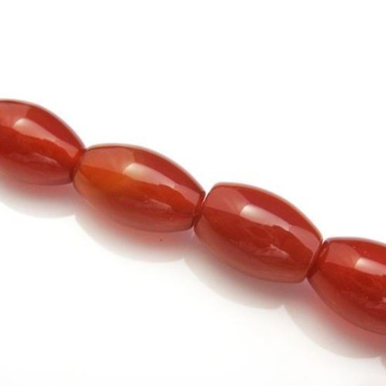 Wholesale Reddish Brown Jade Beads - 12mm Smooth Long Oval (Sold Per Strand)