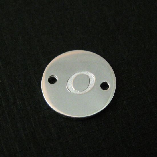 Wholesale Sterling Silver Initial Stamped Round Connector Charm, Charms and Pendants for Jewelry Making, Wholesale Findings