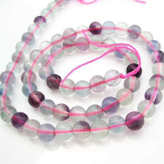 Wholesale Flourite Beads - Green and Purple Nature Stone - Smooth Round 6mm Sold per strand