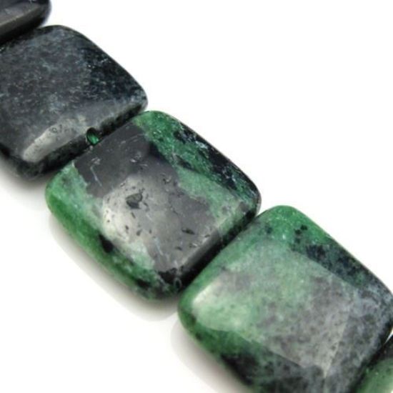 Wholesale Ruby Zoisite Beads - 20mm Smooth Square Shape (Sold Per Strand)