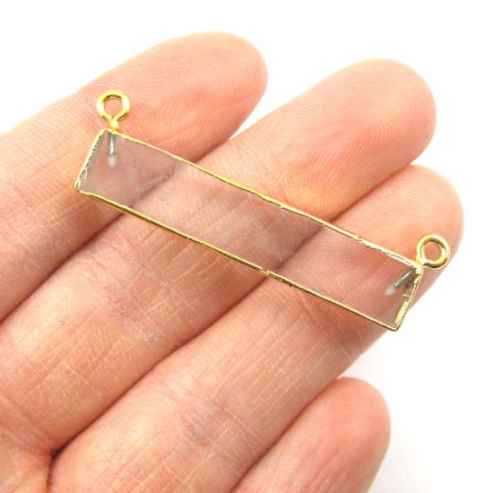 Wholesale Clear Crystal Bar Pendant, Gold dipped Bar,Crystal Bar Connector,Extra Long Bar,Rectangle Bar Charm Pendant