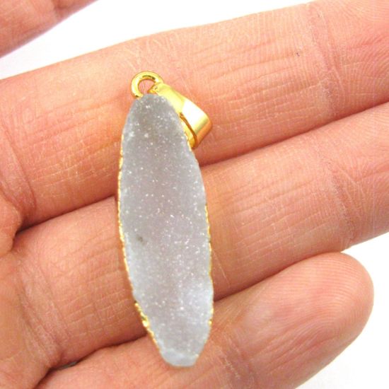 Wholesale Druzy Gemstone Natural Druzy Agate Marquis Pendant Wholesale Pendants for Jewelry Making